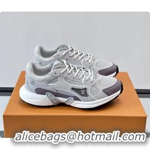 Best Product Louis Vuitton LV Olympia Sneaker Gray Lace Technical Mesh and Nubuck Leather 6061704
