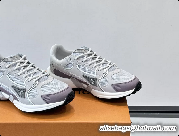Best Product Louis Vuitton LV Olympia Sneaker Gray Lace Technical Mesh and Nubuck Leather 6061704