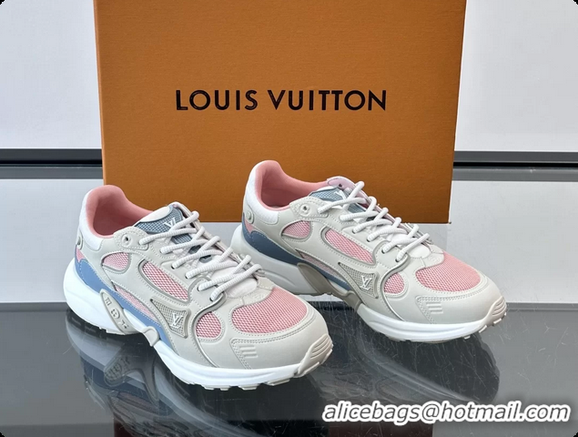 Cheap Price Louis Vuitton LV Olympia Sneaker Cream Pink Lace Technical Mesh and Nubuck Leather 6061704