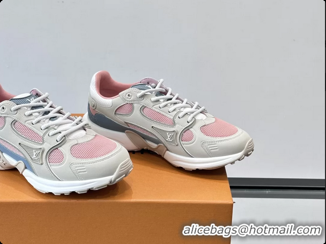 Cheap Price Louis Vuitton LV Olympia Sneaker Cream Pink Lace Technical Mesh and Nubuck Leather 6061704