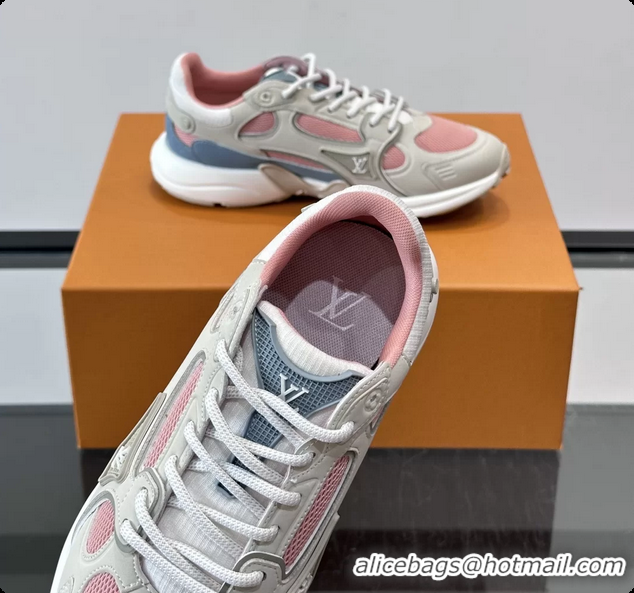 Cheap Price Louis Vuitton LV Olympia Sneaker Cream Pink Lace Technical Mesh and Nubuck Leather 6061704