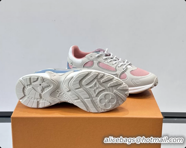 Cheap Price Louis Vuitton LV Olympia Sneaker Cream Pink Lace Technical Mesh and Nubuck Leather 6061704