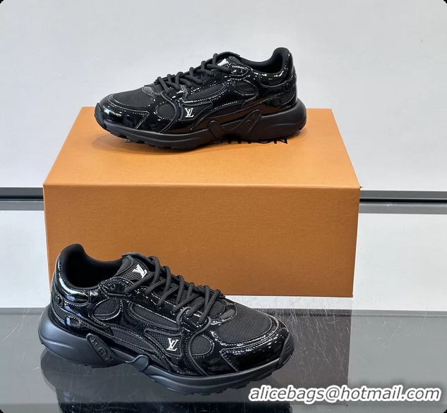 Popular Style Louis Vuitton LV Olympia Sneaker Black Lace Technical Mesh and Calf Leather 6061704