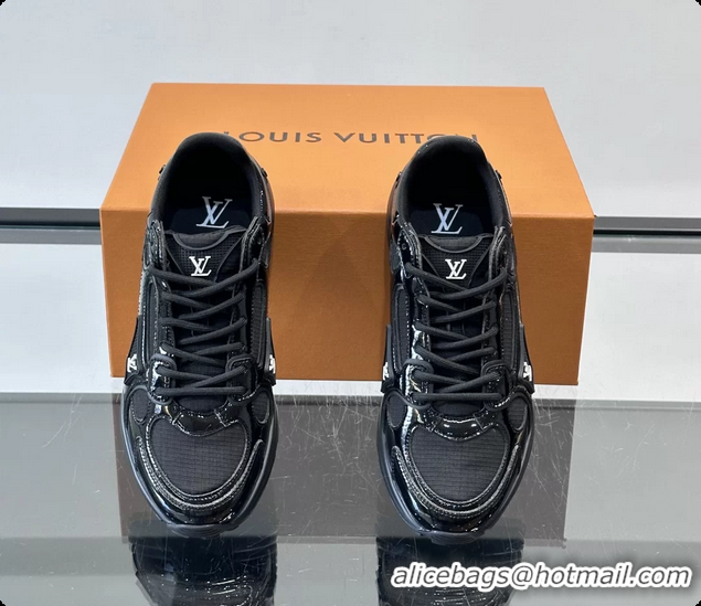 Popular Style Louis Vuitton LV Olympia Sneaker Black Lace Technical Mesh and Calf Leather 6061704