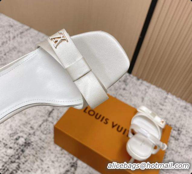 Stylish Louis Vuitton 6AM High Heeled Sandals White Satin 6061706