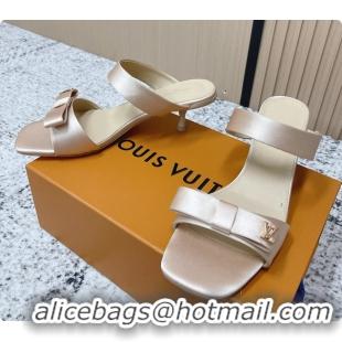 Sophisticated Louis Vuitton 6AM High Heeled Sandals Light Pink Satin 6061706