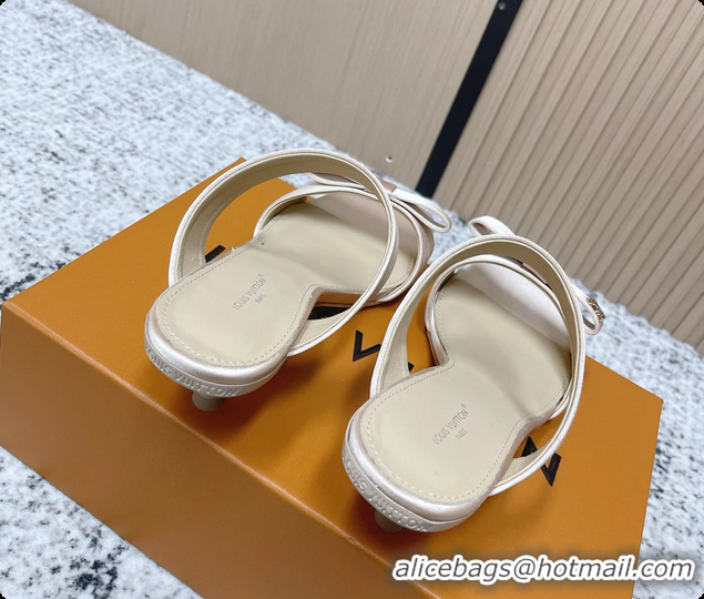 Sophisticated Louis Vuitton 6AM High Heeled Sandals Light Pink Satin 6061706