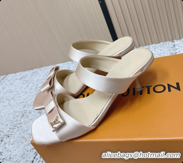 Sophisticated Louis Vuitton 6AM High Heeled Sandals Light Pink Satin 6061706
