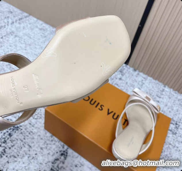 Sophisticated Louis Vuitton 6AM High Heeled Sandals Light Pink Satin 6061706