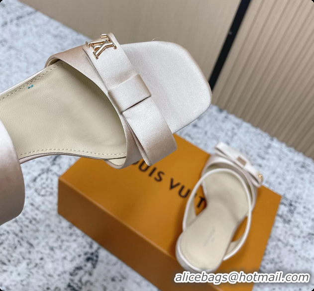 Sophisticated Louis Vuitton 6AM High Heeled Sandals Light Pink Satin 6061706