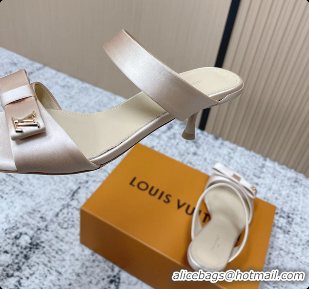 Sophisticated Louis Vuitton 6AM High Heeled Sandals Light Pink Satin 6061706