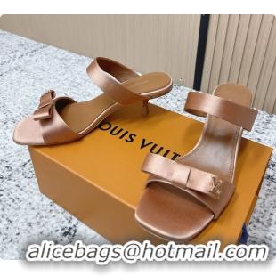 Duplicate Louis Vuitton 6AM High Heeled Sandals Brown Satin 6061706