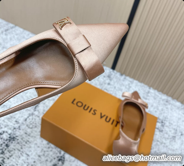 Low Price Louis Vuitton 6AM High Heeled Pumps Light Pink Satin 6061708
