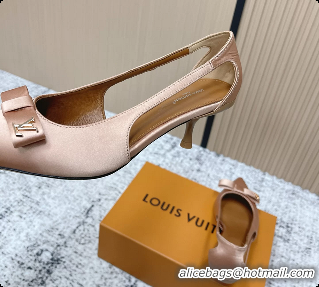 Low Price Louis Vuitton 6AM High Heeled Pumps Light Pink Satin 6061708