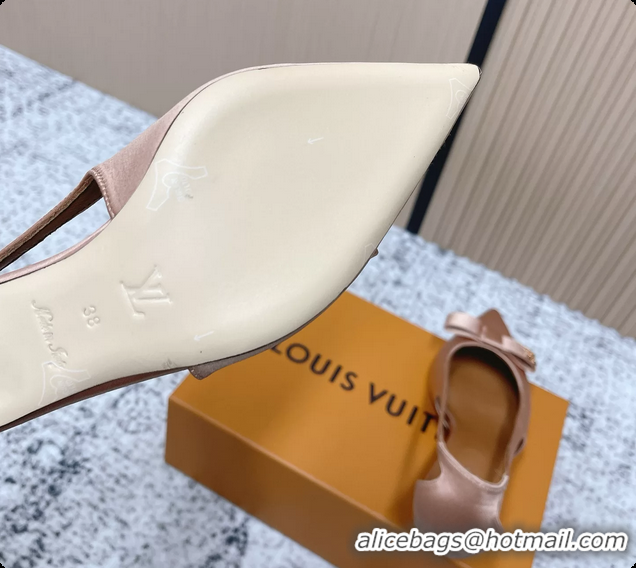 Low Price Louis Vuitton 6AM High Heeled Pumps Light Pink Satin 6061708