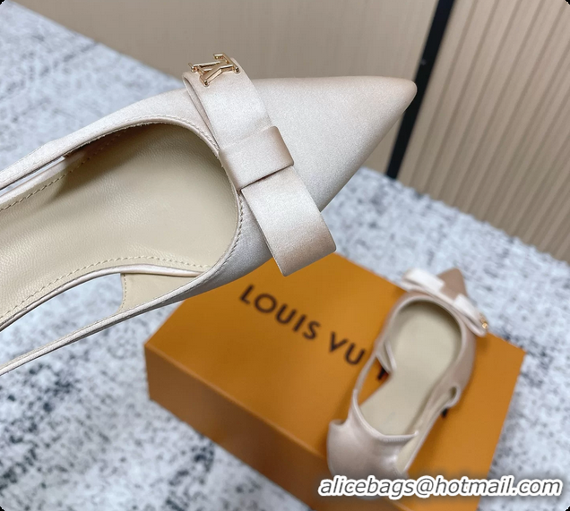 Hot Style Louis Vuitton 6AM Bowknot High Heeled Pumps Light Pink Satin 6061708