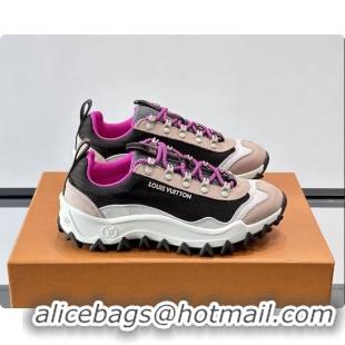 Fashion Louis Vuitton LV Rush Xplorer Sneakers Black Pink White Grained Calf Leather 6061710