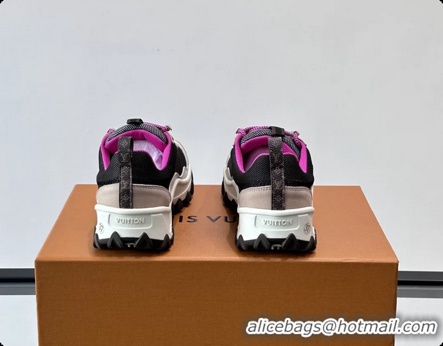 Fashion Louis Vuitton LV Rush Xplorer Sneakers Black Pink White Grained Calf Leather 6061710