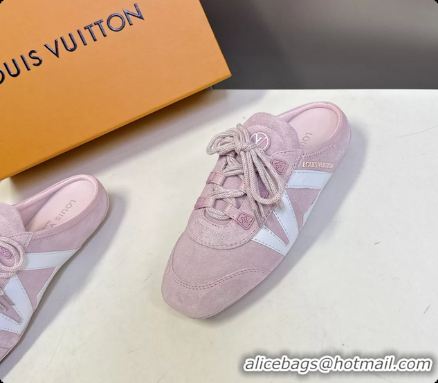 Cheap Price Louis Vuitton LV Sneakerina Open Back Ballerina Sneakers Pink White Leather 6061711