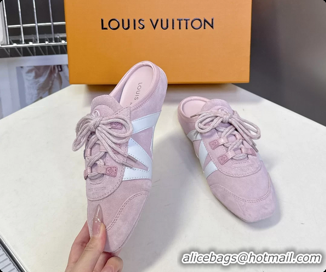 Cheap Price Louis Vuitton LV Sneakerina Open Back Ballerina Sneakers Pink White Leather 6061711