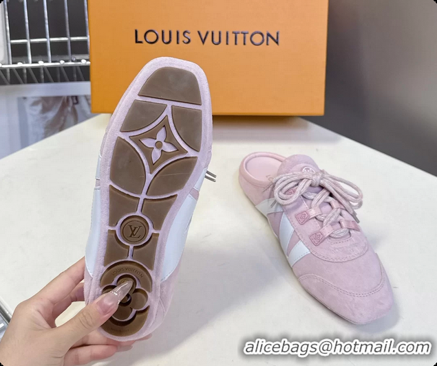 Cheap Price Louis Vuitton LV Sneakerina Open Back Ballerina Sneakers Pink White Leather 6061711