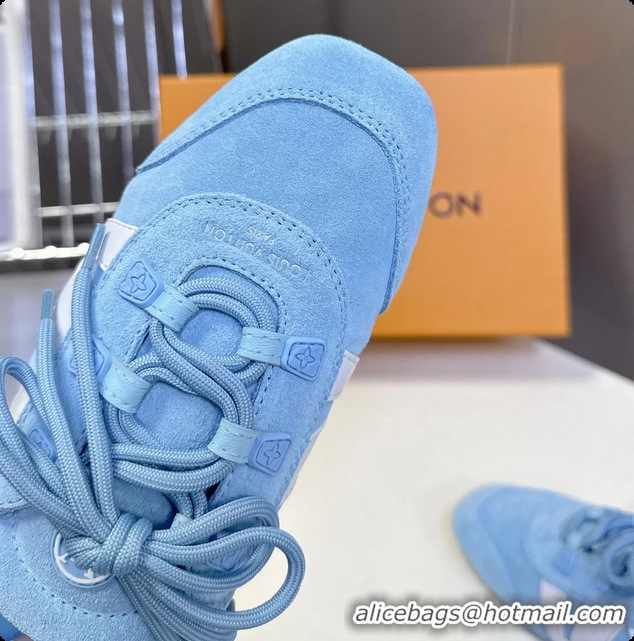 Charming Louis Vuitton LV Sneakerina Open Back Ballerina Sneakers Light Blue White Leather 6061711