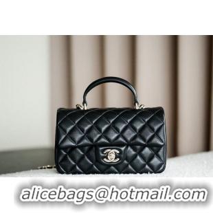 Famous Brand Chanel Classic Mini Top Handle Bag in Lambskin Leather AS2566 Black/Gold 2026