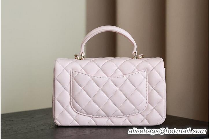 Inexpensive Chanel Classic Mini Top Handle Bag in Lambskin Leather AS2566 Light Pink/Gold 2026