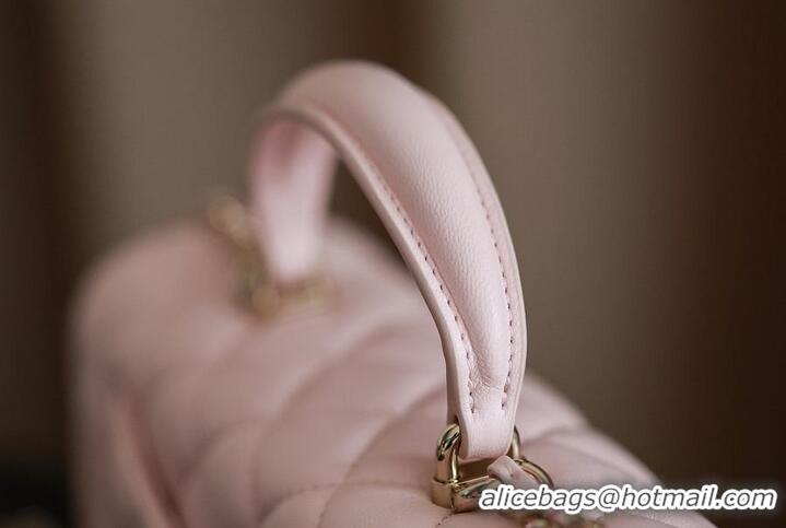 Inexpensive Chanel Classic Mini Top Handle Bag in Lambskin Leather AS2566 Light Pink/Gold 2026