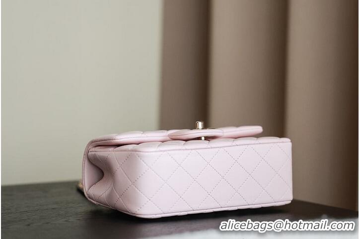Inexpensive Chanel Classic Mini Top Handle Bag in Lambskin Leather AS2566 Light Pink/Gold 2026