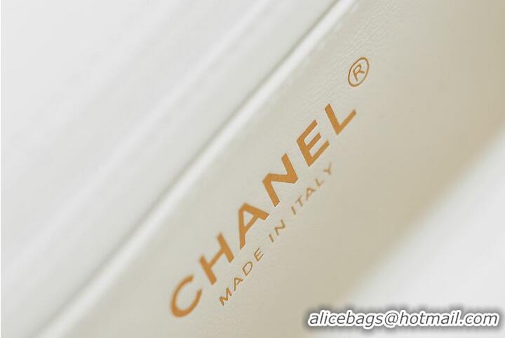 Top Quality Chanel Classic Mini Top Handle Bag in Lambskin Leather AS2566 White/Gold 2026