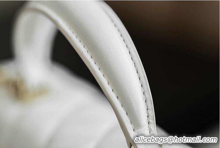 Top Quality Chanel Classic Mini Top Handle Bag in Lambskin Leather AS2566 White/Gold 2026