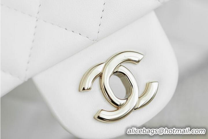 Top Quality Chanel Classic Mini Top Handle Bag in Lambskin Leather AS2566 White/Gold 2026