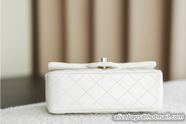 Top Quality Chanel Classic Mini Top Handle Bag in Lambskin Leather AS2566 White/Gold 2026