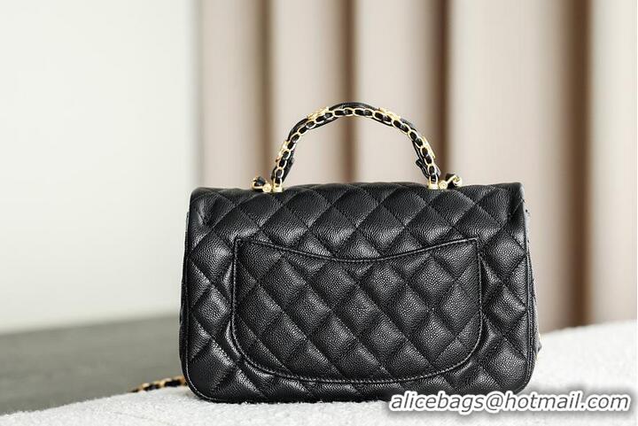 Good Product Chanel Top Handle Flap Bag in Grained Calfskin & Gold-Tone Metal AS2566 Black 2026
