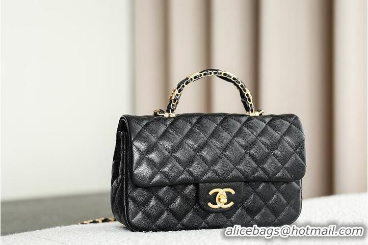 Good Product Chanel Top Handle Flap Bag in Grained Calfskin & Gold-Tone Metal AS2566 Black 2026