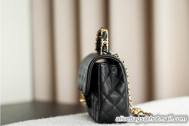 Good Product Chanel Top Handle Flap Bag in Grained Calfskin & Gold-Tone Metal AS2566 Black 2026