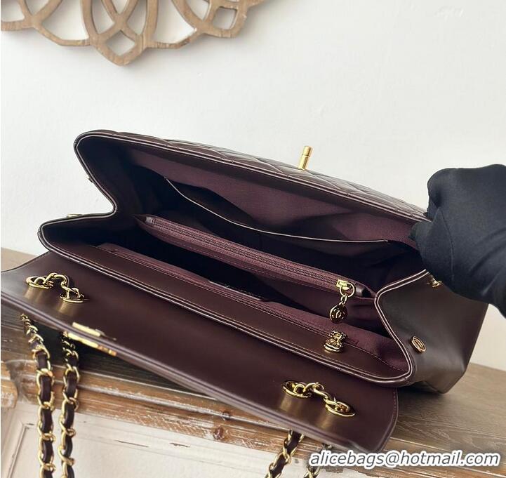 Free Shipping Chanel Oversized CC Flap Bag In Lambskin AS2567 Brown/Gold 2026