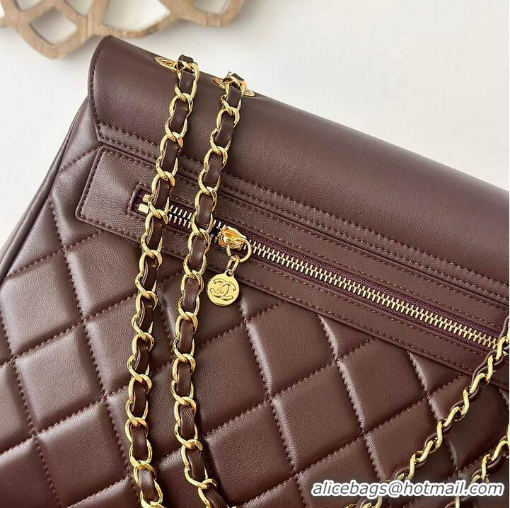 Free Shipping Chanel Oversized CC Flap Bag In Lambskin AS2567 Brown/Gold 2026