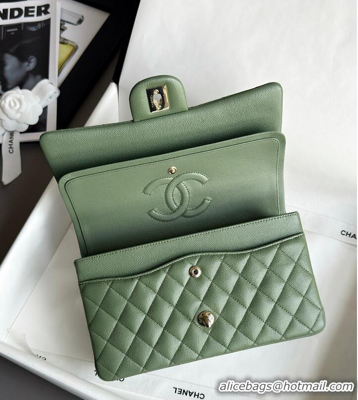Well Crafted Chanel Classic Mini Flap Bag In Caviar With Light Gold-Tone Hardware AS2569 Dark Green 2026