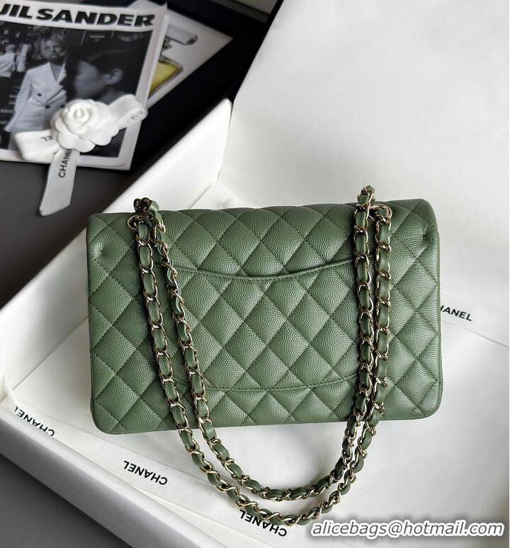 Well Crafted Chanel Classic Mini Flap Bag In Caviar With Light Gold-Tone Hardware AS2569 Dark Green 2026