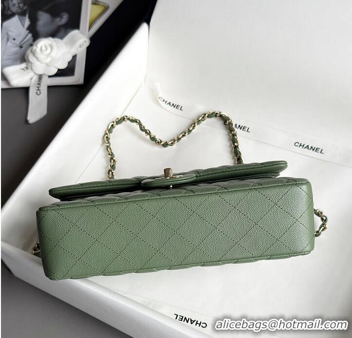 Well Crafted Chanel Classic Mini Flap Bag In Caviar With Light Gold-Tone Hardware AS2569 Dark Green 2026