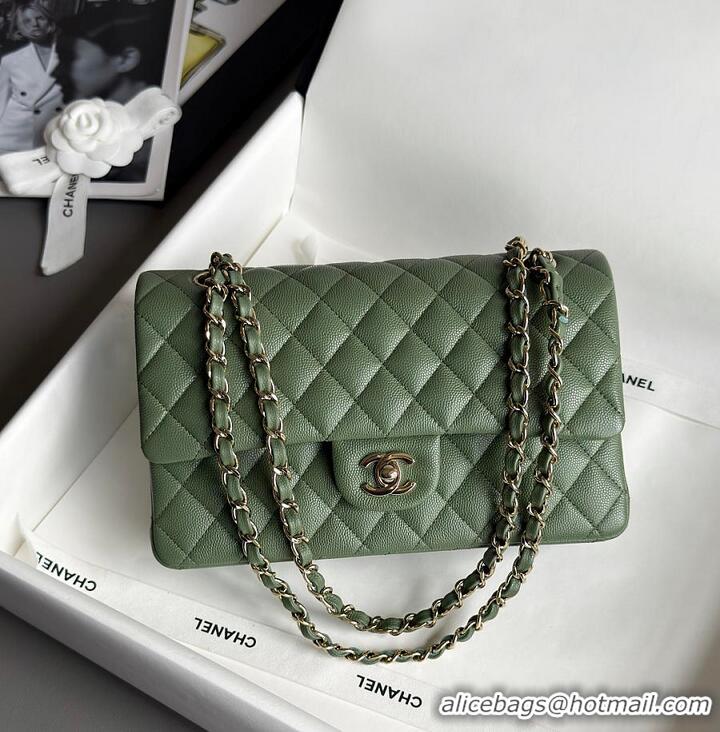 Well Crafted Chanel Classic Mini Flap Bag In Caviar With Light Gold-Tone Hardware AS2569 Dark Green 2026