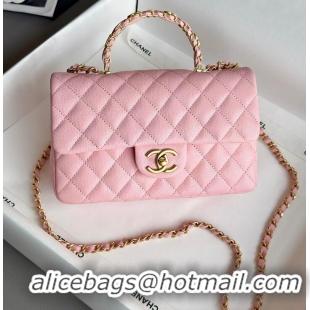 Big Discount Chanel Small Coco Handle Flap Bag In Caviar With Gold-Tone Hardware AS2568 Pink 2026