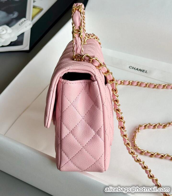 Big Discount Chanel Small Coco Handle Flap Bag In Caviar With Gold-Tone Hardware AS2568 Pink 2026