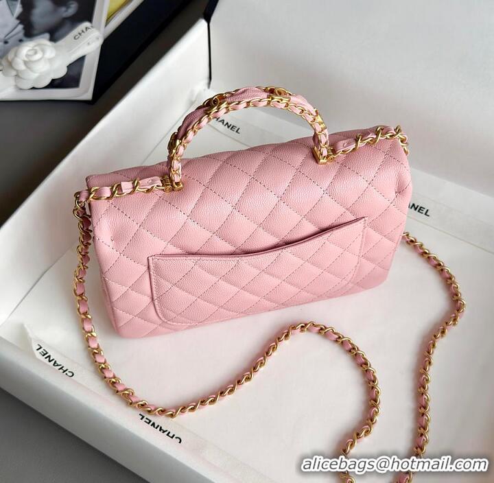 Big Discount Chanel Small Coco Handle Flap Bag In Caviar With Gold-Tone Hardware AS2568 Pink 2026