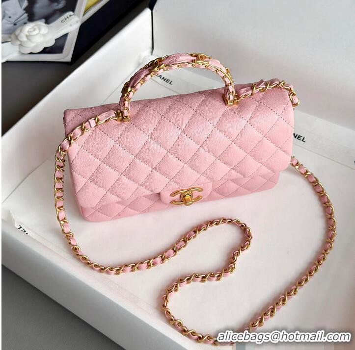 Big Discount Chanel Small Coco Handle Flap Bag In Caviar With Gold-Tone Hardware AS2568 Pink 2026