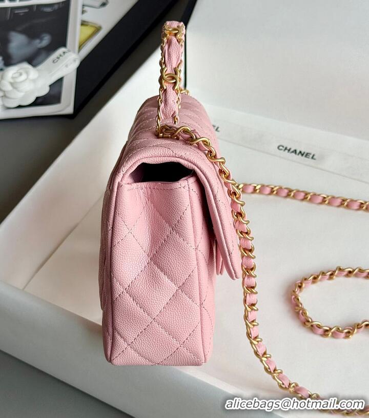 Big Discount Chanel Small Coco Handle Flap Bag In Caviar With Gold-Tone Hardware AS2568 Pink 2026