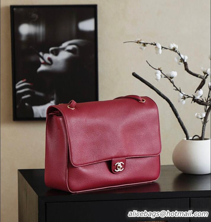 New Cheap Chanel Classic Flap Bag In Original Caviar Leather AS6231 Dark Burgundy/Gold 2026