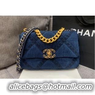 Cheap Chanel 19 In Fabric with Gold-Tone And Silver-Tone & Ruthenium-Finish Metal AS1160 Denim Blue 2026